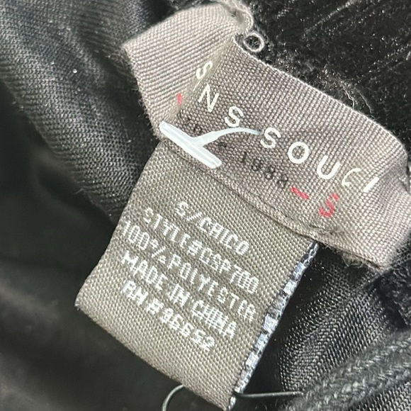 Sans souci wide leg velvet black pants elastic waist size small new - Picture 9 of 11